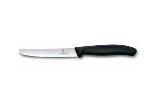 Cutit pentru rosii Victorinox Swiss Modern Tomato & Table Knife, lama 11cm, Black 6.7833.E1