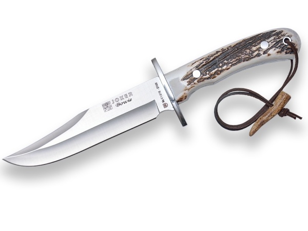 Cutit pentru vanatoare Joker Bowie, maner corn cerb, lama full tang 16cm CC96