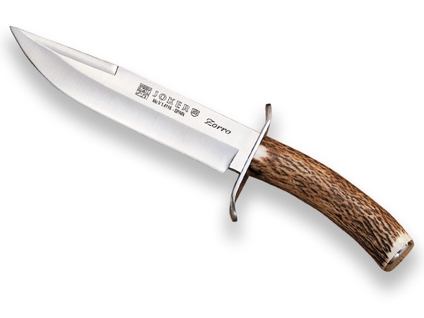 Cutit pentru vanatoare Joker Zorro, maner corn cerb, lama 17cm CC36