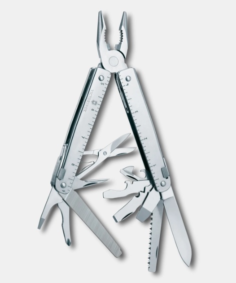 Multifunctional Victorinox Swiss Tool X, 115 mm, teaca piele, argintiu 3.0327.LB1 Blister