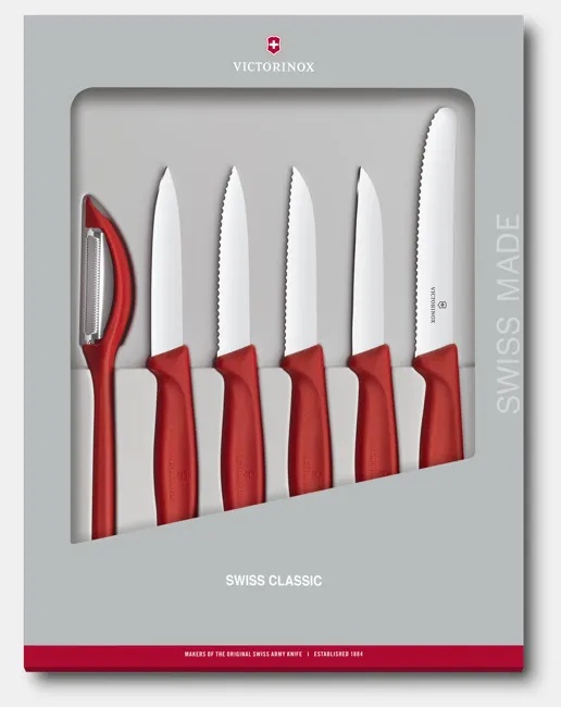 Set cutite curatat Victorinox Swiss Classic Paring Set, 6 piese, Red 6.7111.6G
