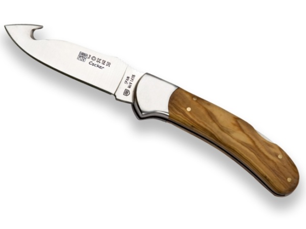Briceag pentru jupuit Joker Cocker, maner lemn maslin, lama 9cm NO50