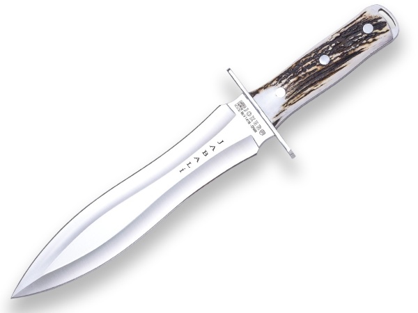 Cutit pentru injunghiere Joker Jabali, maner corn cerb, lama full tang 25cm CC110