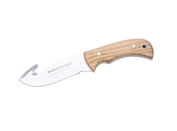Cutit pentru jupuit Muela Bisonte-11.OL,maner lemn maslin, lama full tang 11,5cm