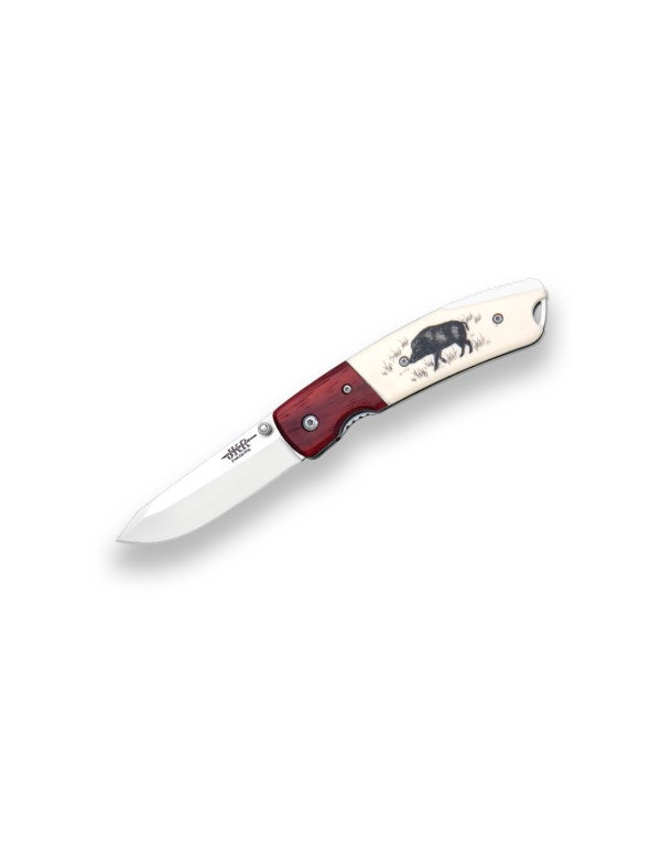 Briceag Joker maner plastic&lemn rosu, lama 7.5cm JKR0368