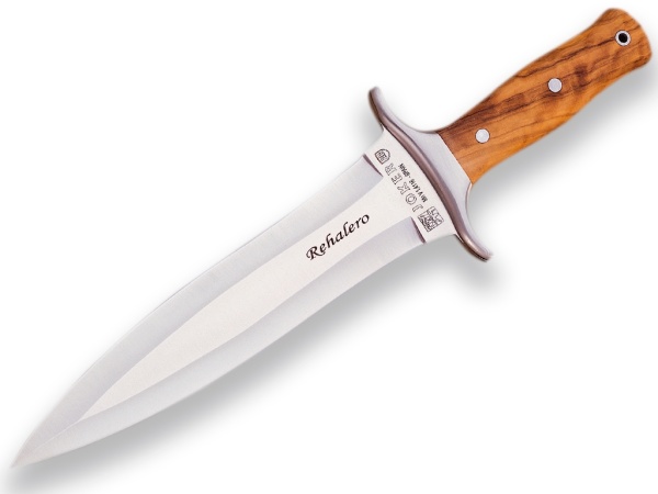 Cutit pentru injunghiere Joker Rehalero, maner lemn maslin, lama full tang 23.5cm CO10