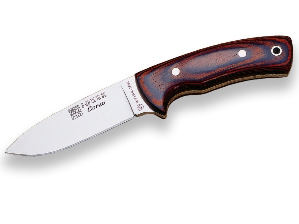 Cutit pentru jupuit Joker Corzo, maner lemn stamina, lama full tang 10cm CR25