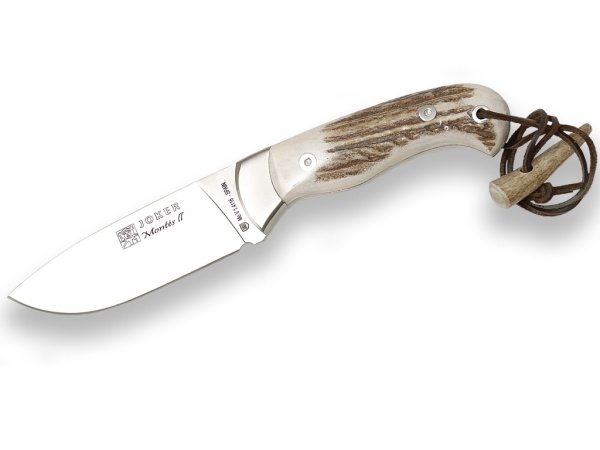 Cutit pentru vanatoare Joker Montes II, maner corn cerb, lama full tang 10.5cm CC08
