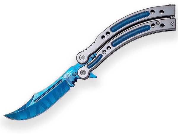 Briceag fluture Joker Counter Strike GO, maner aluminiu, lama 10 cm JKR0539