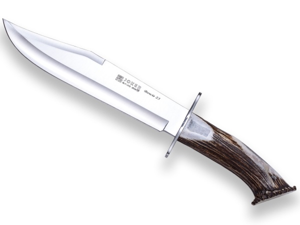 Cutit pentru vanatoare Joker Bowie, maner corn cerb, lama 25cm CN101