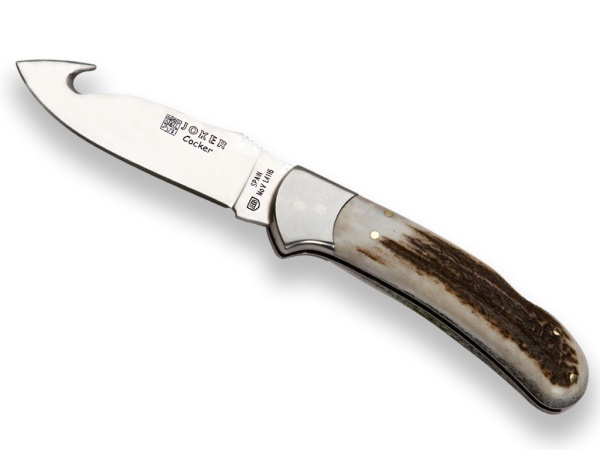 Briceag pentru jupuit Joker Cocker,maner corn cerb, lama 9cm NC50