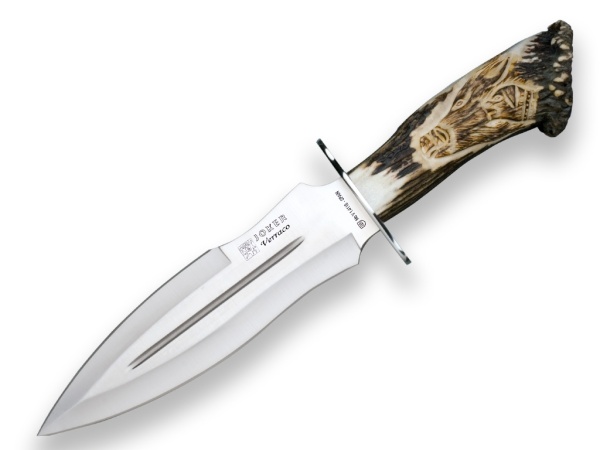 Cutit pentru injunghiere Joker Verraco, maner corn cerb, lama 26cm CT42