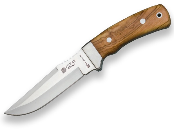 Cutit pentru vanatoare Joker Gamo, maner lemn maslin, lama full tang 13cm CO45