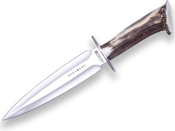 Cutit pentru injunghiere Joker Colmillo, maner corn cerb, lama 21.5cm CN108