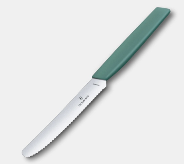 Cutit pentru rosii Victorinox Swiss Modern Tomato & Table Knife, lama 11cm, Sage 6.9006.11W43