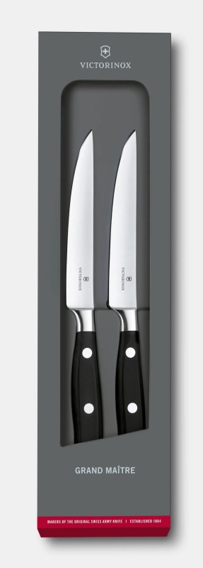 Set pentru friptura Victorinox Grand Maitre Steak Set, 2 piese, Black 7.7242.2
