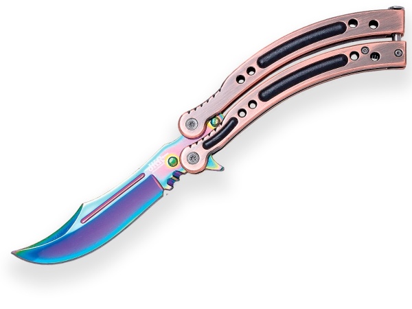 Briceag fluture Joker Counter Strike GO, maner aluminiu, lama 10 cm JKR0540