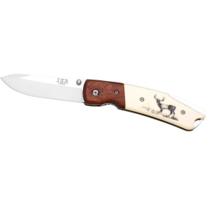 Briceag Joker maner plastic&lemn rosu, lama 7.5cm JKR0335