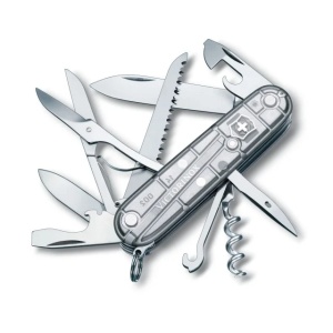 Briceag Victorinox Huntsman Silvertech, 91 mm, argintiu transparent 1.3713.T7B1 Blister