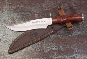 Cutit Vanatoare Muela HUNTER-17R,maner lemn presat trandafir, lama 17.3 cm - Img 2