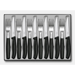 Set Victorinox Swiss Classic Table Set, Steak Knife,12 piese, Black 6.7233.12