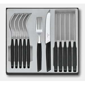 Set Victorinox Swiss Modern Table Set, 12 piese, Black 6.9093.11W.12