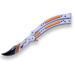 Briceag fluture Joker Counter Strike GO, maner aluminiu, lama 10 cm JKR0613