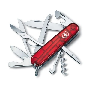 Briceag Victorinox Huntsman, 91 mm, rosu transparent 1.3713.TB1 Blister