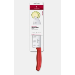 Cumpara Cutit Chef Victorinox Swiss Classic Santoku, lama 17cm, Red 6.8521.17C1B 2