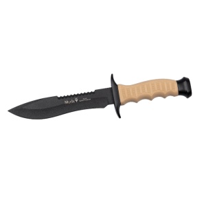 Cutit Outdoor Muela 85-161.D, maner cauciuc si zamak negru lama 16cm