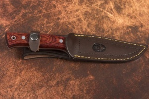 Cutit Outdoor Muela POINTER-12R,maner lemn presat coral, lama 12 cm - Img 2