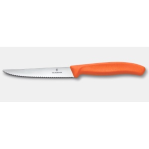 Cutit pentru friptura Victorinox Swiss Classic Steak&Pizza Knife, lama 11cm, Orange 6.7239.C1