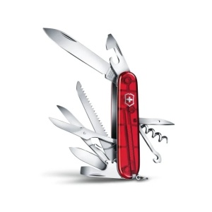 Briceag Victorinox Huntsman, 91 mm, rosu transparent 1.3713.TB1 Blister 2