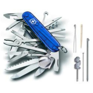 Cumpara Briceag Victorinox SwissChamp, 91 mm, albastru transparent 1.6795.T2 2
