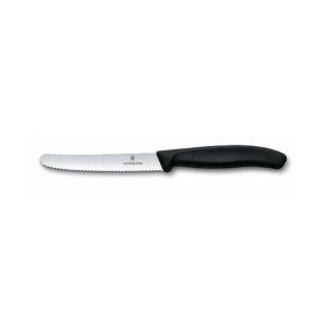 Cutit pentru rosii Victorinox Swiss Modern Tomato & Table Knife, lama 11cm, Black 6.7833.E1