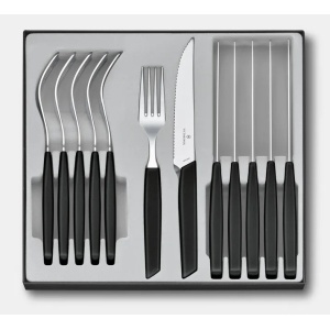 Set Victorinox Swiss Modern Table Set Steak Knife, 12 piese, Black 6.9093.12W.12