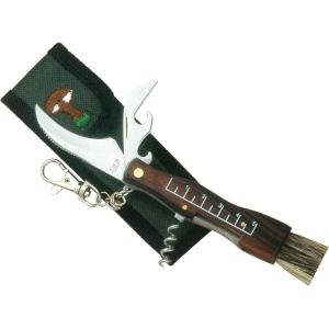 Briceag Joker pentru ciuperci, maner lemn, lama 5.5cm, verde JKR0090