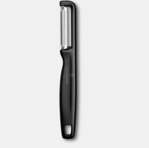 Curatator Victorinox Iota Straight Peeler, lama dreapta dubla, Black 6.0942.3 - Img 2