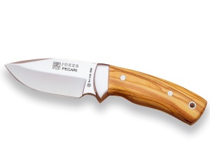 Cutit pentru jupuit Joker Pecari, maner lemn maslin, lama full tang 8.5cm CO20 - Img 1