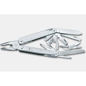 Cumpara Multifunctional Victorinox Swiss Tool X cu clinchet, 115 mm, teaca piele, argintiu 3.0339.L 3