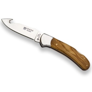 Briceag pentru jupuit Joker Cocker, maner lemn maslin, lama 9cm NO50