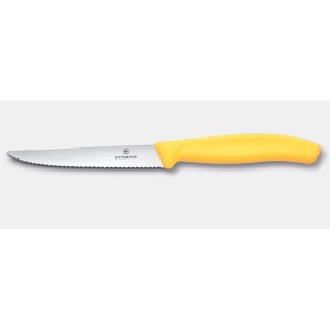 Cutit pentru friptura Victorinox Swiss Classic Steak&Pizza Knife, lama 11cm, Yellow 6.7238.C1