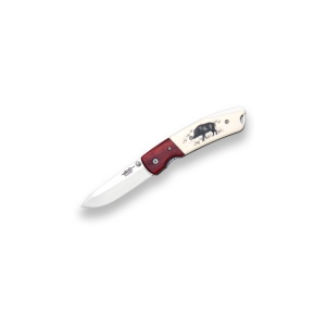 Briceag Joker maner plastic&lemn rosu, lama 7.5cm JKR0368