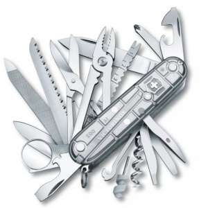 Briceag Victorinox SwissChamp Silvertech, 91 mm, argintiu transparent 1.6794.T7B1