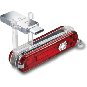 Multifunctional Victorinox Jetsetter Work,58 mm, fara lama, rosu transparent 4.6235.2TG32B1