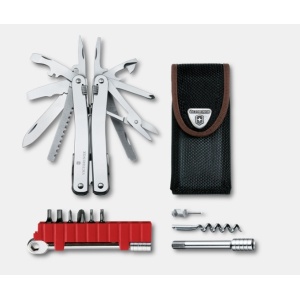 Multifunctional Victorinox Swiss Tool Spirit X Plus cu clichet, 105 mm, teaca nylon, argintiu 3.0236.NB1 Blister