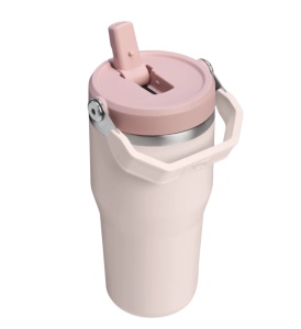 Pahar termoizolant The IceFlow Flip Straw Tumbler 2.0, 0.6L, Rose Quartz 10-12044-044 - Img 2