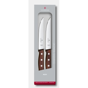 Set Victorinox pentru Bucatarie Wood Steak Knife, 2 piese, manere lemn artar 5.1120.2G