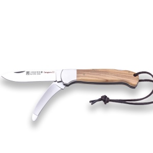 Briceag multifunctional pentru jupuit Joker Canguro II, maner lemn maslin, 2 lame, 8.5cm NO127