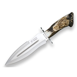 Cutit pentru injunghiere Joker Verraco, maner corn cerb, lama 26cm CT42